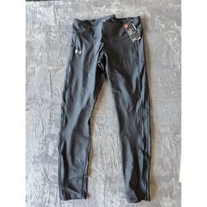 Under Armour HeatGear Compression Leggings Black Womens XL Tall Side Zip Pockets